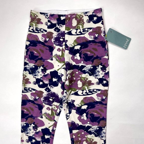 LYSSE 1306 Tummy Control Purple Floral Leggings Women S NWT High Rise Stretch - Picture 3 of 7